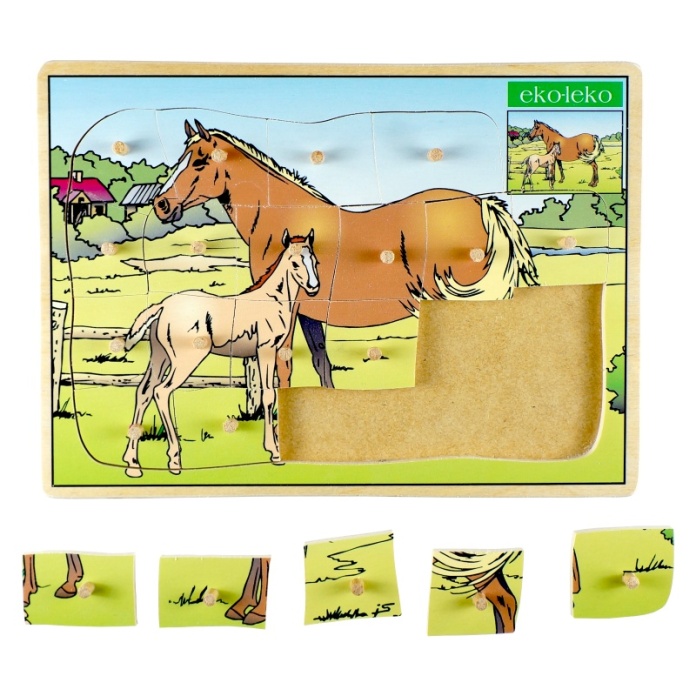 Puzzle terapeutyczne konie rehabilitacja dłoni osoby starszej